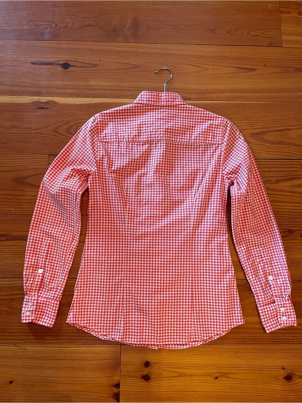 J. Crew Perfect Shirt - Orange and White Gingham Button-Down Shirt